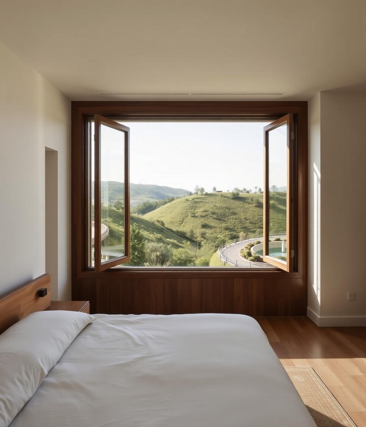 Interior de uma suíte dos Terraços de Belver