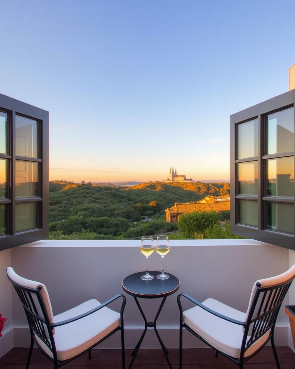 Terraço com jacuzzi e vista sobre a paisagem